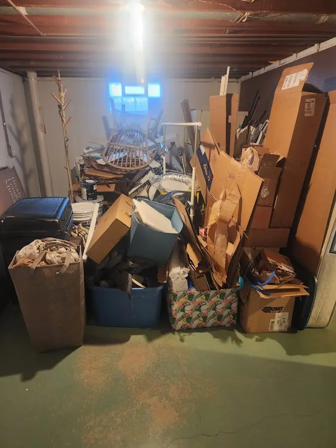 Roll-off dumpster container at job site for 4 Yard Dumpster Rental in Renton